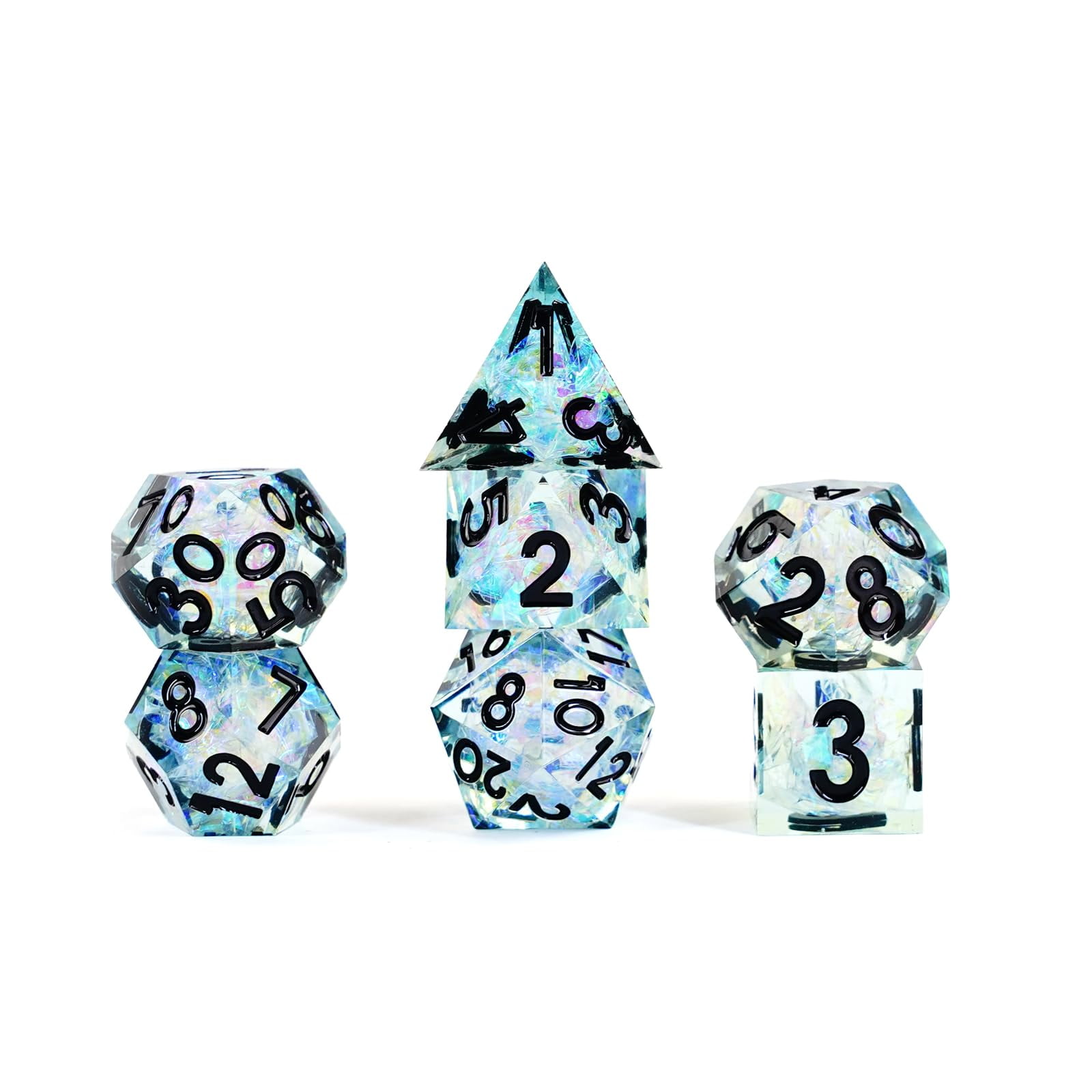 Juego De Dados De Resina Metallic Dice Games Frost Capture Con 7 Dados
