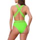 thumbnail image 3 of Monokini de Cuello en V Profundo para Mujer de INSPIRE CHIC con Cordones Cruzados y Control de Abdomen de Corte Alto, Traje de Baño de 1 Pieza Pequeño Verde Fluorescente, 3 of 5