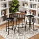 thumbnail image 1 of 3 Pieces Round Bar Table and Chairs Set, Small Dining Table for 2 with 2-Tier Storage & 2 PU Upholstered Bar Stools for Kitchen, Dining Room, Living Room, Bar, Cafe, Small Space Corner, Rustic Brown, 1 of 3