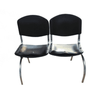 Incatex - Banqueta Iso 2 Asientos Polipropileno Desmontable Negra