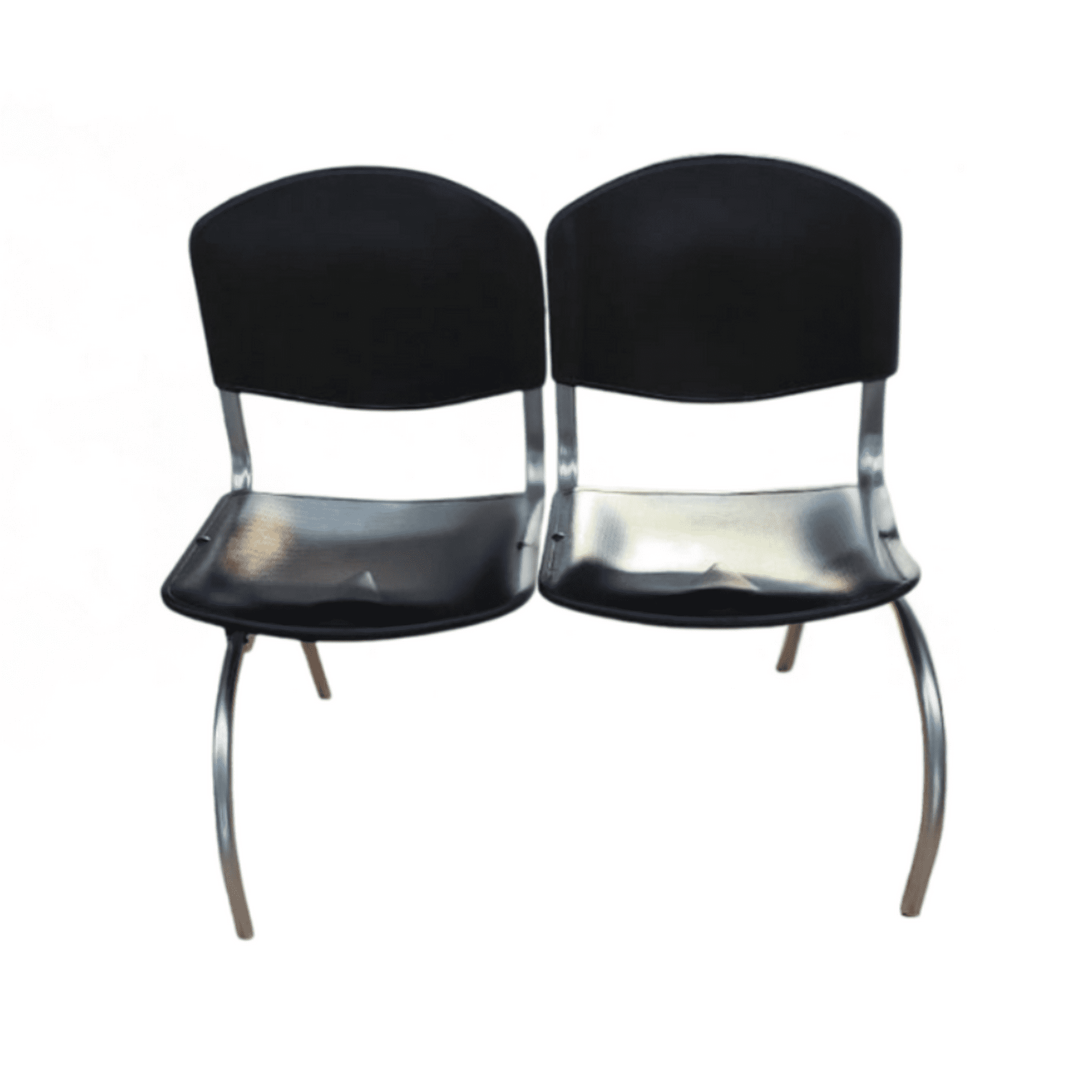 Incatex - Banqueta Iso 2 Asientos Polipropileno Desmontable Negra