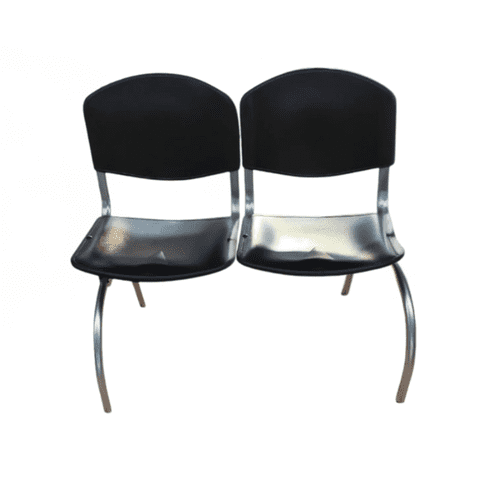 Incatex - Banqueta Iso 2 Asientos Polipropileno Desmontable Negra