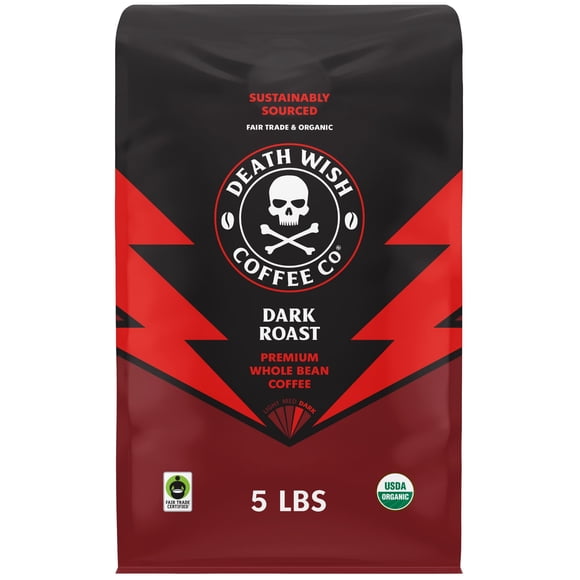 Café Death Wish Café, grano integral tostado oscuro, 2,37 litros
