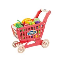Magideal - Carrito De Mano De Supermercado De Juguete, Juego De Carrito, Carrito De Compras Para Niños De Gran Capacidad De 18,50 Pulgadas, Carritos De Comestibl Rojo