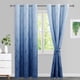 thumbnail image 1 of Cortinas JIUZHEN Damask Ombre con aislamiento térmico, color azul marino, 107 x 213 cm, 1 of 7