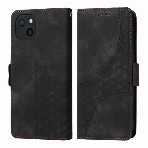 Carcasa Foxdock Iphone 15 De Cuero Pu, Diseño Acolchado Clásico, Protección Contra Caídas Y Rayones