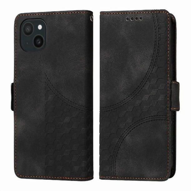 Carcasa FOXDOCK iPhone 15 de cuero PU, diseño acolchado clásico, protección contra caídas y rayones