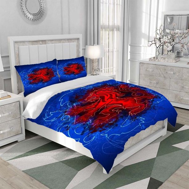3pcs Royal Standard of Scotland Abstract Art Poster Theme Print Three Piece bedding Soft Duvet Cover And Two Pillowcases