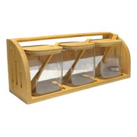 Genérico - Set 3 Frascos Almacenamiento Asa Transporte Contenedor Jhn