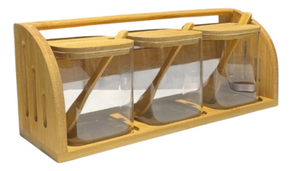 Genérico - Set 3 Frascos Almacenamiento Asa Transporte Contenedor Jhn