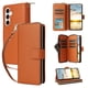 thumbnail image 4 of Funda Cartera con Cremallera y Correa para Samsung Galaxy S23 FE Soporte y Tarjetero Marrón, 4 of 6
