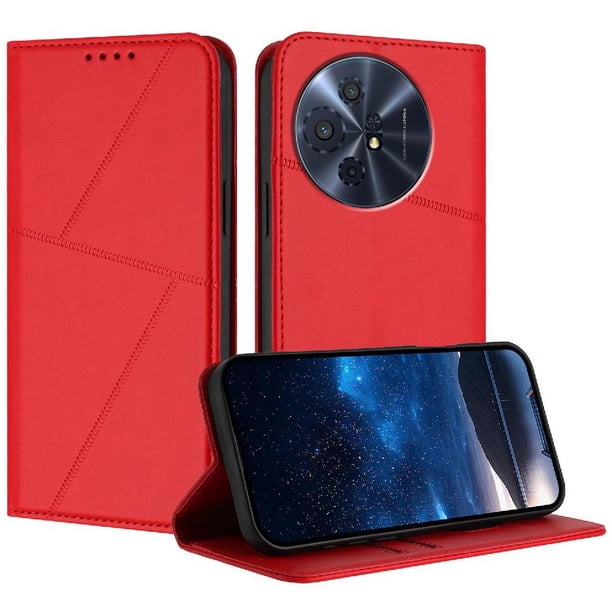 Funda Cartera Magnética para TCL 50 XL Nxtpaper 5G Protección Antichoque con Ranuras Rojo