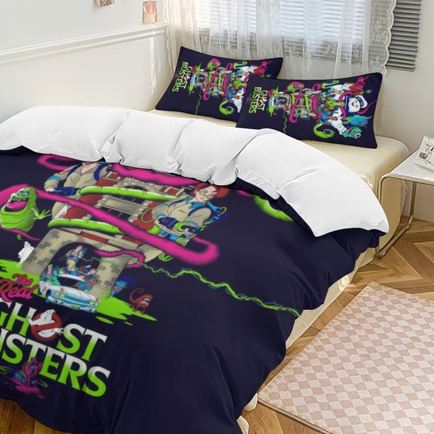 Marshmallow Slimer GHOSTBUSTERS Comforter Set Soft 3 Pcs Twin Bedding Sets Thicken for All Season