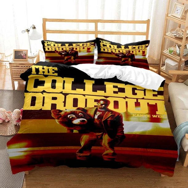 Rapper Kanye West Musik Bedding Set,Duvet Cover Bed Set Quilt Cover Pillowcase, Boys Girls Adults Bed Sheets