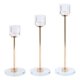 thumbnail image 1 of Pack 3 Porta Vela Candelabro Set 3 Candelabros Vidrio Dorado, 1 of 3