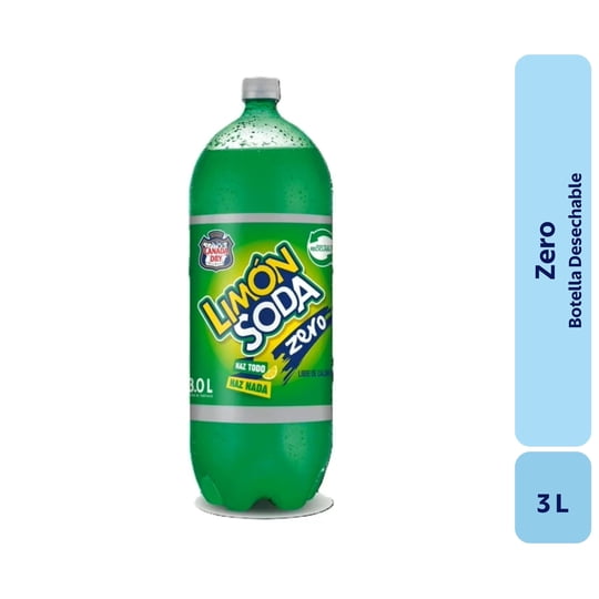 Bebida Limón Zero Botella 3 L Limón Soda