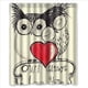 thumbnail image 1 of Cortina de ducha con diseño de búho Always Love U, juego de cortinas de baño con ganchos, tamaño 60 x 72 pulgadas, 1 of 3