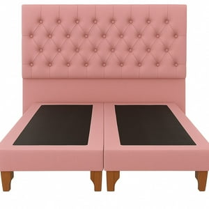 Ethan Desing - Cama 2 Plazas Modelo Capitoné Palo Rosa