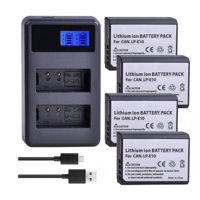 Genérico - 4 Lp-E10 Batería + Cargador Doble Alternativa Canon T3 T5 T6 T7 T100
