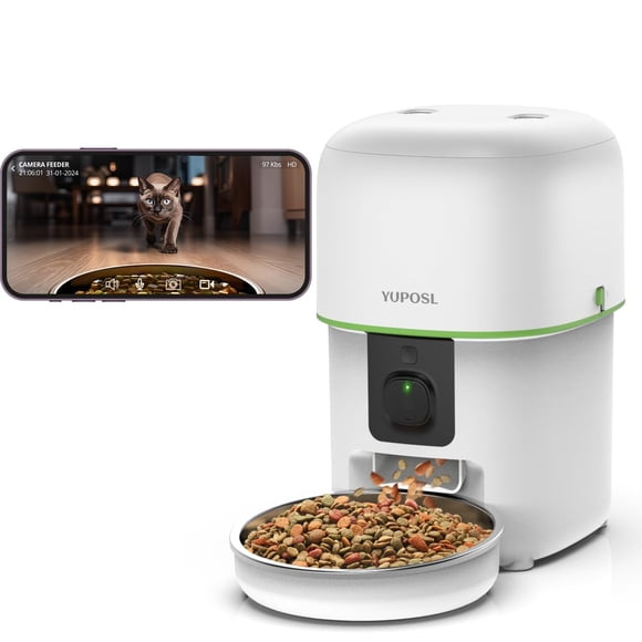 Alimentador automático para gatos Yuposl con cámara 5G WiFi 1080 HD