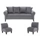 thumbnail image 1 of Sofa Lua 3 Cuerpos Más 2 Poltronas Felpa Gris, 1 of 5