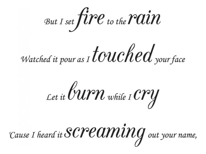 Rienda Libre Graphics - Decomural Set Fire To The Rain Adele Song Lyrics Ws-40789
