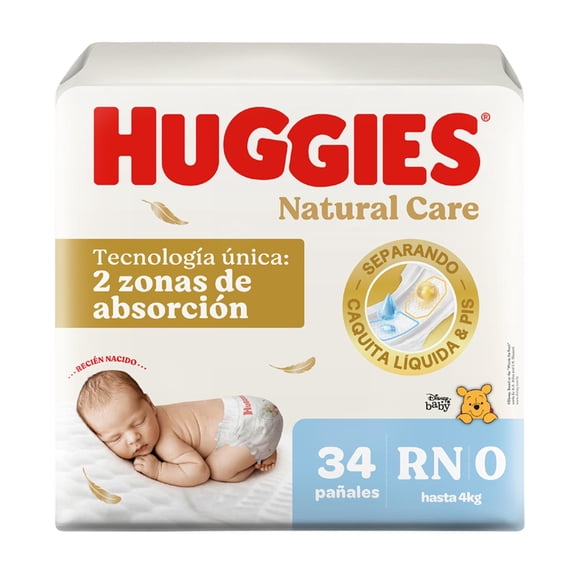 Pañales Huggies Premium Natural Care Más Suave RN