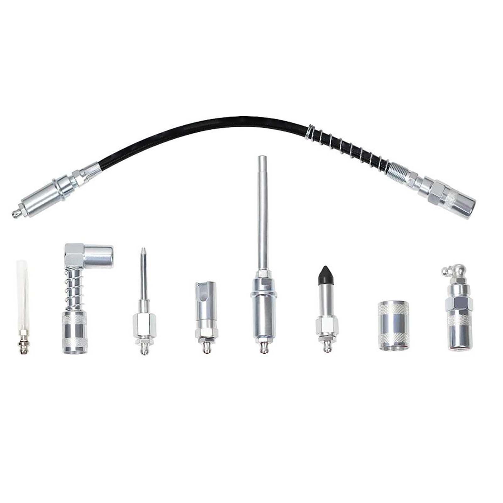 Ioensy - Kit De Acoplador De Grasa De 9 Piezas Kit De Accesorios De Engrase De Aleación De Acero De Alta Dureza