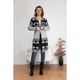 thumbnail image 2 of Sweater Largo Tapado Tipo Cardigan Mujer Abrigo Etnico Tendencia 7011, 2 of 3