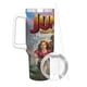 thumbnail image 3 of Jumanji Vaso aislado de acero inoxidable con asa, diseño temático, regalo para familia, amigos y fans; incluye pajita y encaja en el portavasos estándar, 40 oz, 3 of 6