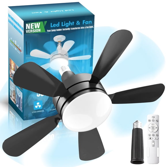 Ventilador de Luz WZZIW 45 cm Regulable 3000K‑6500K con Control Remoto