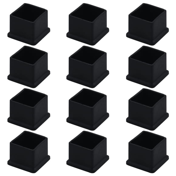 Cubierta para patas de muebles Antrader de PVC cuadrada 2.5 x 2.5 x 2.2 cm, negra