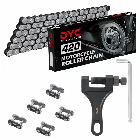 Cadena para motocicleta DYCTAHO 420 de 132 eslabones con herramienta separadora