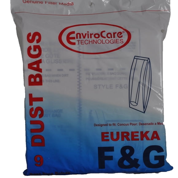Bolsas de polvo EnviroCare para aspiradora de repuesto para Eureka F&G Uprights, 9 bolsas