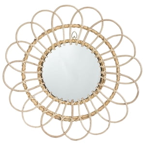 Bothyi - Espejo Redondo De Ratán Para Maquillaje, Espejo Para Colgar En La Pared, Decoración Artística Innovadora, Vestidor