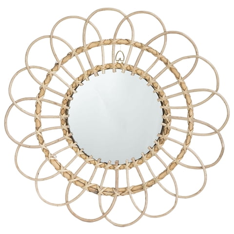 Bothyi - Espejo Redondo De Ratán Para Maquillaje, Espejo Para Colgar En La Pared, Decoración Artística Innovadora, Vestidor