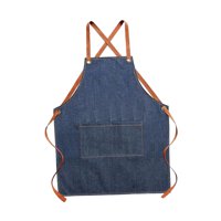 Magideal - Delantal De Mezclilla Cross Back Delantal De Cocina Unisex Adulto Con Bolsillo Grande Delantal Babero Para Baberos Multifuncionales Para , Delantal Para Delantal Para Niños