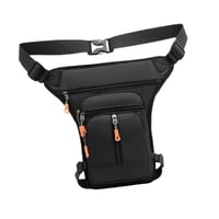 Ioensy - Riñonera Para Hombre, Estilo Riñonera Para Motocicleta, Para Caminar, Viajar, Con Cremallera Central, Color Negro