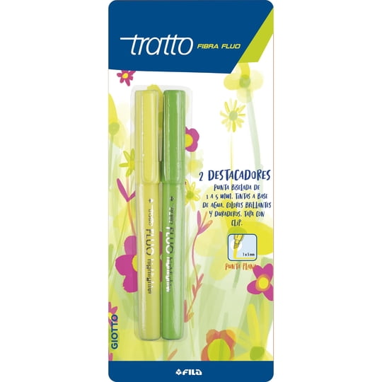 Set De 2 Destacadores Flúor Amarillo + Verde, 1 Un Tratto