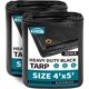 thumbnail image 1 of TARPAL Lona impermeable negra 4 x 5 pies, paquete de 2, 14 mil, 1 of 3
