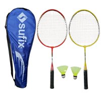 Set Bádminton 2 Raquetas + 2 Plumillas + Funda Sufix® Junior