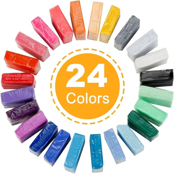 Kit de inicio de arcilla polimérica CiaraQ 24 colores para niños y principiantes