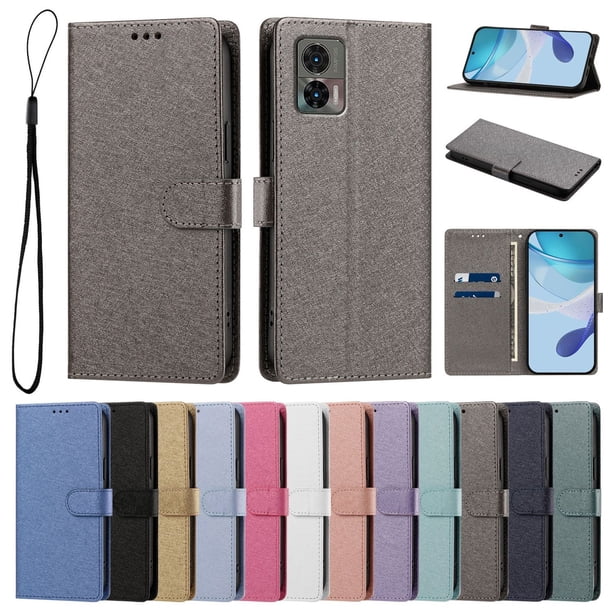 Cartera para Motorola Edge 30 Neo con Bolsillo de Tarjetas, Gris