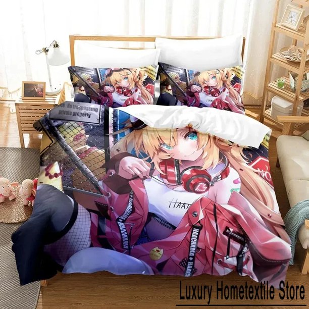 Akai Haato Bedding Set Duvet Cover Bed Set Quilt Cover Pillowcase Comforter Size Boys Adult Bedding Set Bed Sheets