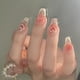 thumbnail image 1 of Heart-Shaped Blush Love Press On Nails - Medium Length, Full Cover Artificial Nails for Women and Girls, 1 of 3
