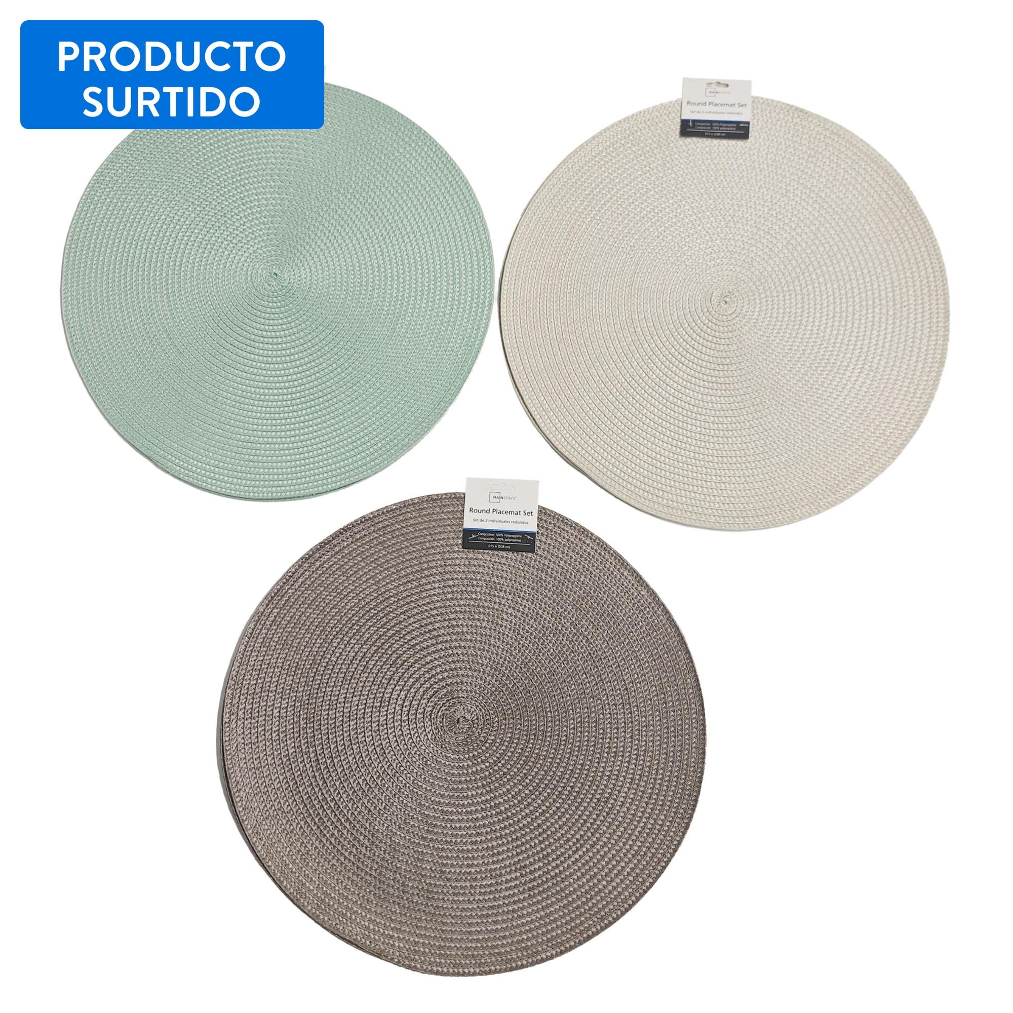 Set 2 Individuales Circulares Linea Pp Surtido 1 Un Mainstays