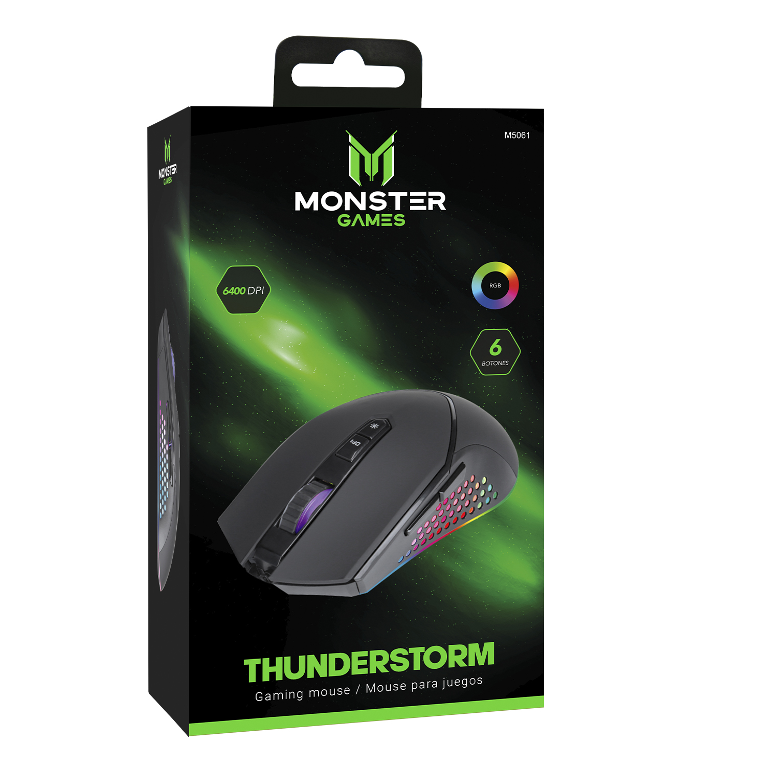 Monster Games - M5061 Mouse Gamer Monster Thunderstorm Open Box