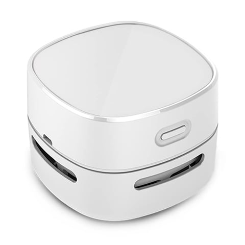 Xusx111 - Aspiradora, Mini Limpiadora De Polvo De Mesa Ahorro De Energía, Minutos De Alta Resistencia, Diseño Giratorio Para Teclado / Hogar / Escuela / Oficina (Carga Blanca, 7.9 * 7.9 * 6 Cm)
