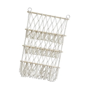 Magideal - Hamaca Organizadora De Animales De Peluche, Red De Felpa Con Borlas, Malla Suave De Macramé, Tapiz Bohemio Tejido A Mano Para Guardería Y Sala De Jueg Estilo C