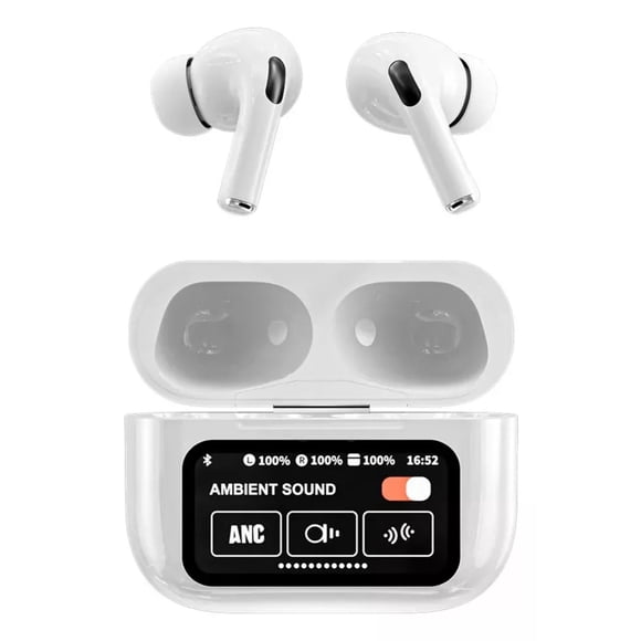 Audifonos Inalámbrico Bluetooth Pantalla Touch Blanco